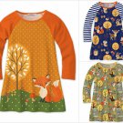 NWT Sunshine Swing Girls Fox Woodland Animals Fall Long Sleeve Raglan Dress