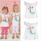 NWT Mud Pie Party Like a Mermaid 1st 2nd Birthday Girls White Tunic Shirt