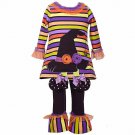 NWT Bonnie Baby Girls Halloween Witch Long Sleeve Tunic Ruffle Leggings Outfit