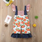 NWT Baby Girls Pumpkin Sleeveless Ruffle Romper Jumpsuit 12-18 18-24 Months