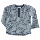NWT Mud Pie Dinosaur Boys Gray Henley Thermal Shirt 2T/3T 4T/5T