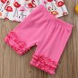 NWT Flamingo Girls Pink Short Sleeve Tunic Shirt Ruffle Shorts Outfit Set