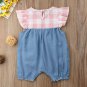 NEW Baby Girls Pink Blue Chambray Goose Duck Chick Easter Romper Sunsuit