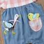 NEW Baby Girls Pink Blue Chambray Goose Duck Chick Easter Romper Sunsuit