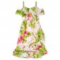 NWT The Childrens Place Girls Tropical Floral Pink Woven Off Shoulder Dress