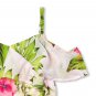 NWT The Childrens Place Girls Tropical Floral Pink Woven Off Shoulder Dress