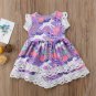 NWT Unicorn Girls Purple Short Sleeve Ruffle Lace Dress 18 M 2T 3T 4T 5T