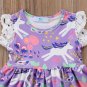 NWT Unicorn Girls Purple Short Sleeve Ruffle Lace Dress 18 M 2T 3T 4T 5T