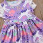 NWT Unicorn Girls Purple Short Sleeve Ruffle Lace Dress 18 M 2T 3T 4T 5T