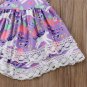 NWT Unicorn Girls Purple Short Sleeve Ruffle Lace Dress 18 M 2T 3T 4T 5T