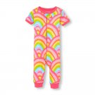NWT The Childrens Place Rainbow Girls Stretchie Romper Sleeper Pajamas 2 3 4 5T