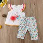 NWT Flamingo White Sleeveless Tunic Floral Capri Leggins Girls Outfit Set