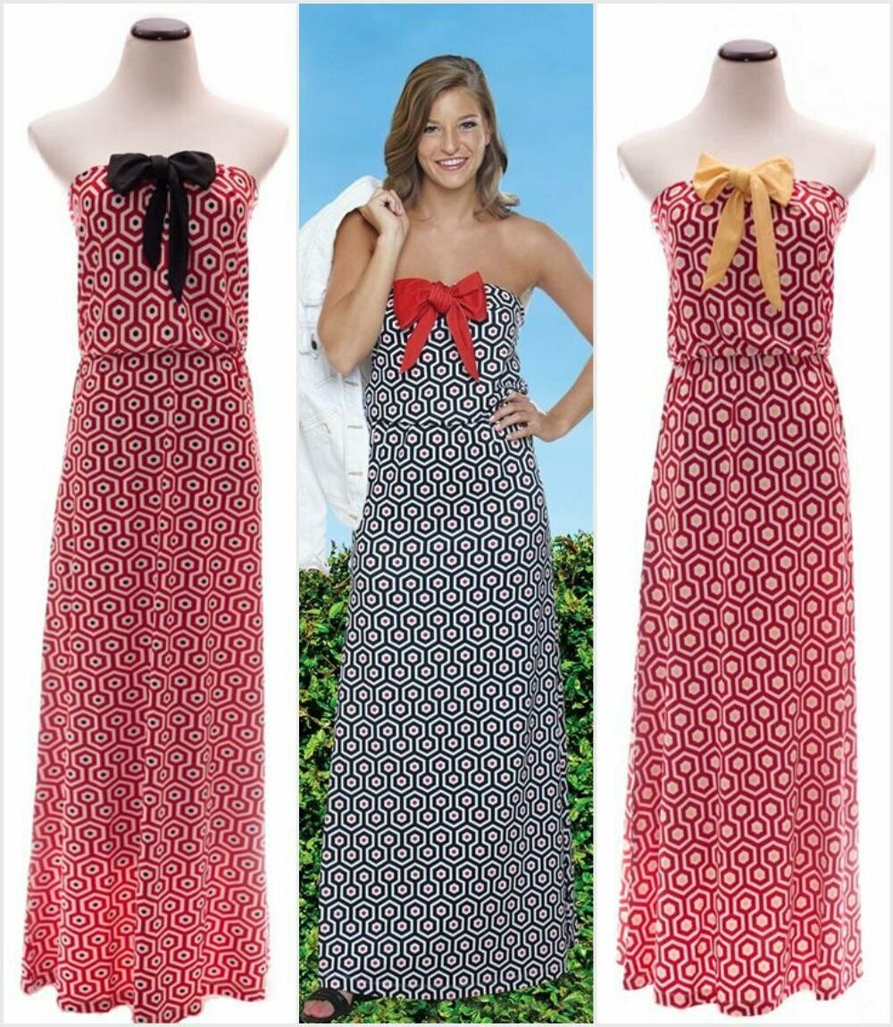 NWT Mud Pie Womens Leighton Strapless Maxi Dress Burgundy Red Black S M L