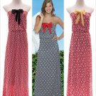 NWT Mud Pie Womens Leighton Strapless Maxi Dress Burgundy Red Black S M L
