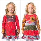 NWT Jelly the Pug Girl Long Sleeve Cameron Mai Tribal Persimmon Red Dress 5 6 7