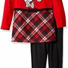 NWT Disney Minnie Mouse Baby Girls Red Plaid Tunic Leggings Outfit Set 12 18 M