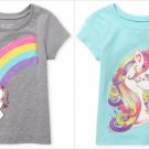 NWT The Childrens Place Unicorn Baby Girls Short Sleeve Shirt 12-18 18-24 Months