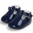 NEW Baby Girl Navy Blue Faux Leather Mary Jane Crib Shoes 0-6 6-12 12-18 M
