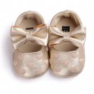 NEW Baby Girl Gold Hearts Bow Faux Leather Mary Jane Crib Shoes Valentines Day