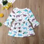 NWT Dinosaur Girls White Ruffle Long Sleeve Dress 2T 3T 4T5T