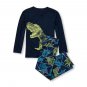 NWT The Childrens Place Digital T-Rex Dinosaur Boys Long Sleeve Pajamas Set