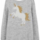 NWT Carters Glitter Unicorn Baby Girls Gray Long Sleeve Sweater 18 24 Months