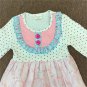 NEW Girls Boutique Ruffle White Polka Dot Pink Floral Long Sleeve Dress 6-7 7-8