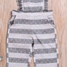 NWT Girls Striped Gray Ruffle Overalls Romper Jumpsuit 2T 3T 4T 5