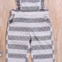 NWT Girls Striped Gray Ruffle Overalls Romper Jumpsuit 2T 3T 4T 5