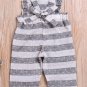 NWT Girls Striped Gray Ruffle Overalls Romper Jumpsuit 2T 3T 4T 5