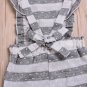 NWT Girls Striped Gray Ruffle Overalls Romper Jumpsuit 2T 3T 4T 5
