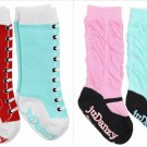 NEW JuDanzy Knee High Lace Up Sneaker Mary Jane Rouched Anti Slip Socks