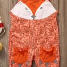 NWT Baby Girls Fox Orange Romper Overalls Jumpsuit 0-6 6-12 12-18 18-24 Months