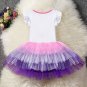 NEW Girls Unicorn Short Sleeve Rainow Tutu Dress 4 5 6 7