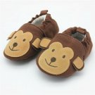 NEW Baby Boy Girl Monkey Brown First Walker Soft Sole Crib Shoes Slippers