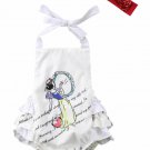 NWT Baby Girl Snow White Princess Ruffle Romper Jumpsuit Headband Set