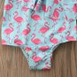 NEW Girls Blue Flamingo Ruffle One Shoulder Swimsuit Bathing Suit 2T 3T 4T 5T
