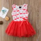 NWT Girls Flamingo Pink Striped Sleevless Tutu Dress 2T 3T 4T 5T