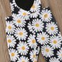 NWT Girls Floral Daisy Black Sleeveless Heart Romper Overalls 2T 3T 4T 5T