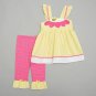 NWT Nannette Girls Flower Gingham Seersucker Tunic Ruffle Leggings Outfit Set