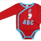 NWT JuDanzy Baby Boys Girls Green Apple Long Sleeve Kimono Bodysuit