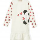 NWT Sophie & Sam Panda Girls Long Sleeve Peplum Sweatshirt Dress 2T 3T 4T