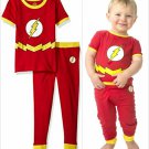 NWT DC Comics The Flash Red Short Sleeve Boys Cotton Pajamas Set Halloween