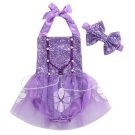 NWT Disney Princess Sophia the First Girls Purple Sequin Lace Romper Headband