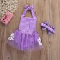 NWT Disney Princess Sophia the First Girls Purple Sequin Lace Romper Headband