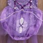 NWT Disney Princess Sophia the First Girls Purple Sequin Lace Romper Headband