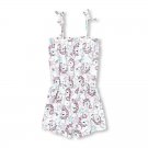 NWT The Childrens Place Unicorn Toddler Girls White Romper Sunsuit 2T 3T 4T 5T