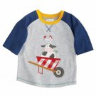 NWT Mud Pie Farmhouse Farm Friends Cow Rooster Boys Short Sleeve Raglan Shirt
