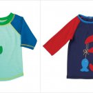 NWT Mud Pie Boathouse Crab Marco Polo Alligator Boys Blue Rashguard Swim Shirt