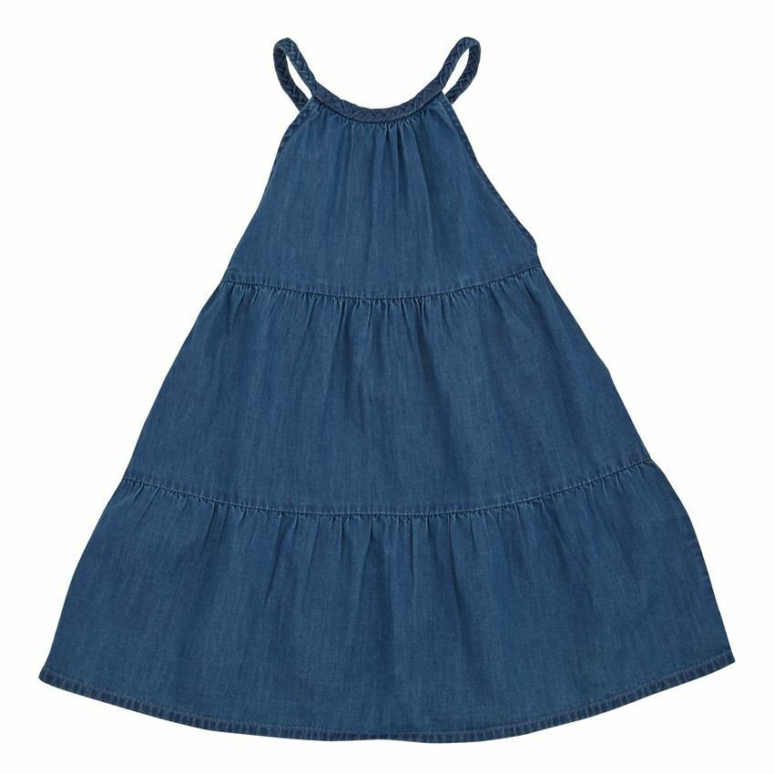 NWT Mud Pie Girls Sleeveless Braided Denim Dress 2T 3T 4T 5T
